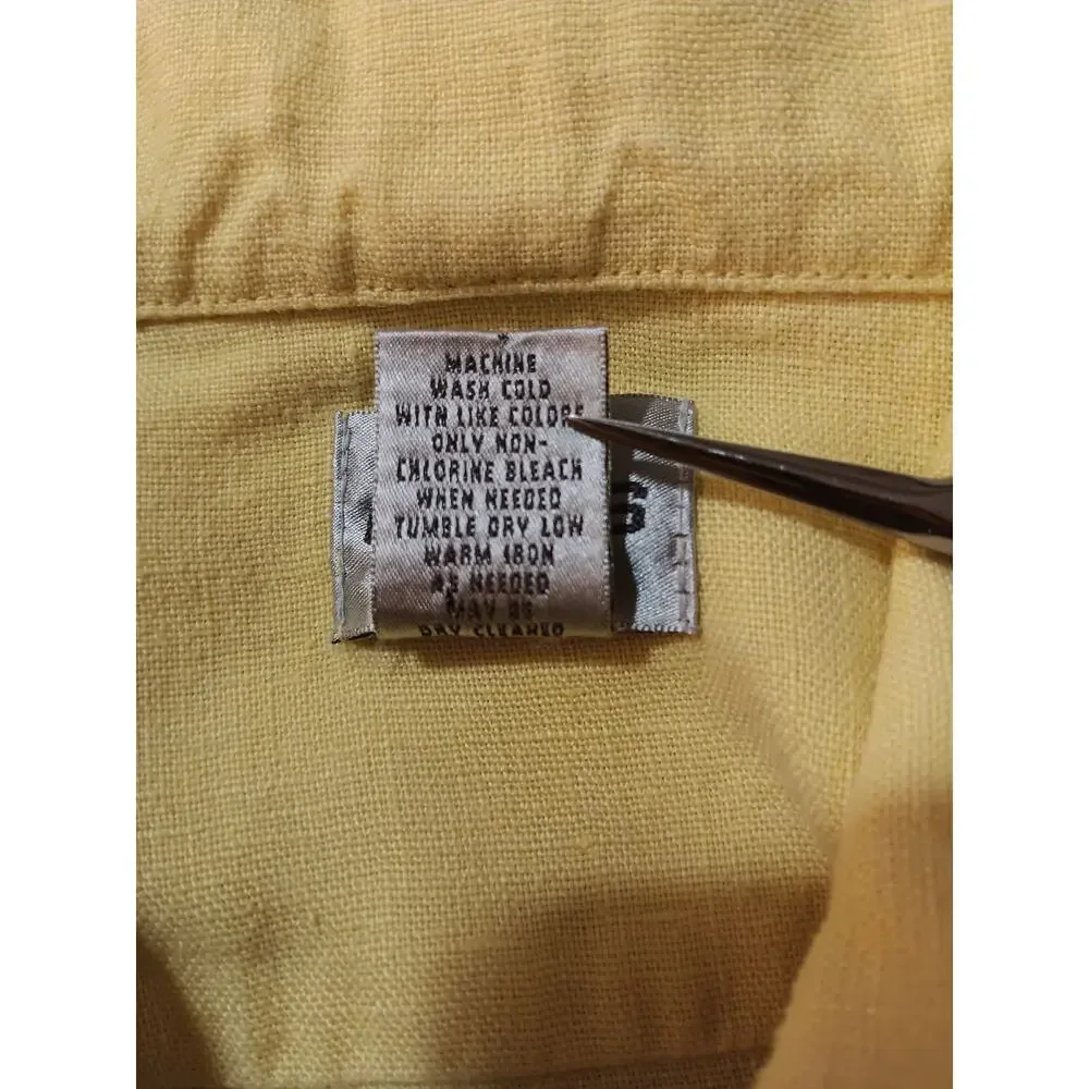 CHICO'S 1 Yellow 100% Linen Jacket M Pockets Light Office Career Travel Vacation